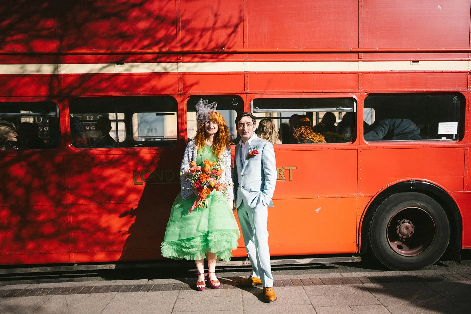 Zoe & Tom on their wedding day at The Hackney